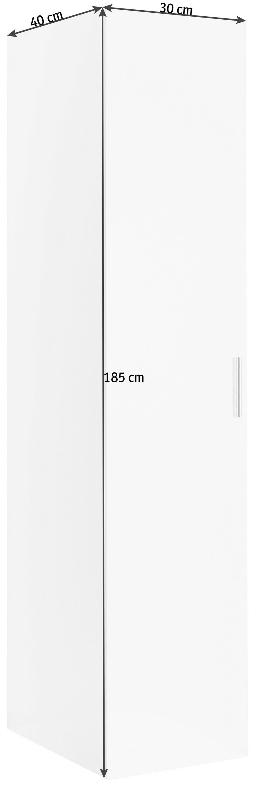 SKŘÍŇ NA ODĚV, bílá, 30/185/40 cm - bílá/barvy chromu, Design, kompozitní dřevo/plast (30/185/40cm) - Xora