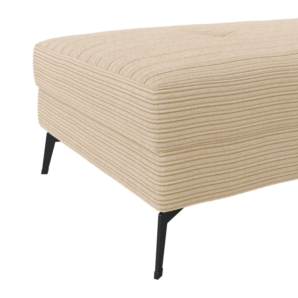 HOCKER ZERO Cord Creme  - Creme/Schwarz, Trend, Textil/Metall (140/46/80cm) - Livetastic