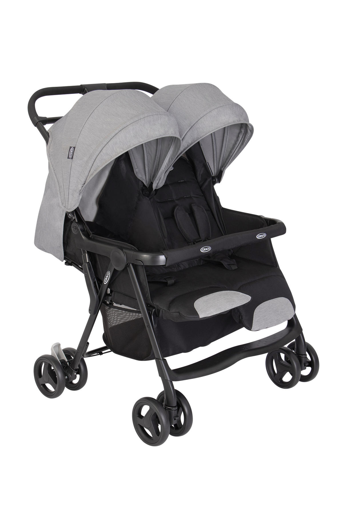 GESCHWISTERWAGEN DuoRider  - Schwarz/Grau, Basics, Textil/Metall (70/78/102cm) - Graco