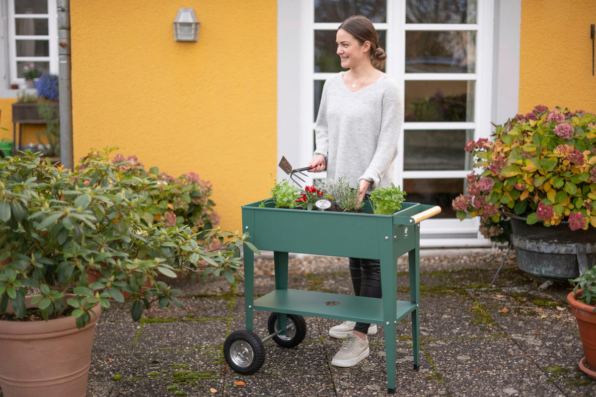 HOCHBEET 35/80/75 cm  - Olivgrün, Basics, Metall (35/80/75cm)