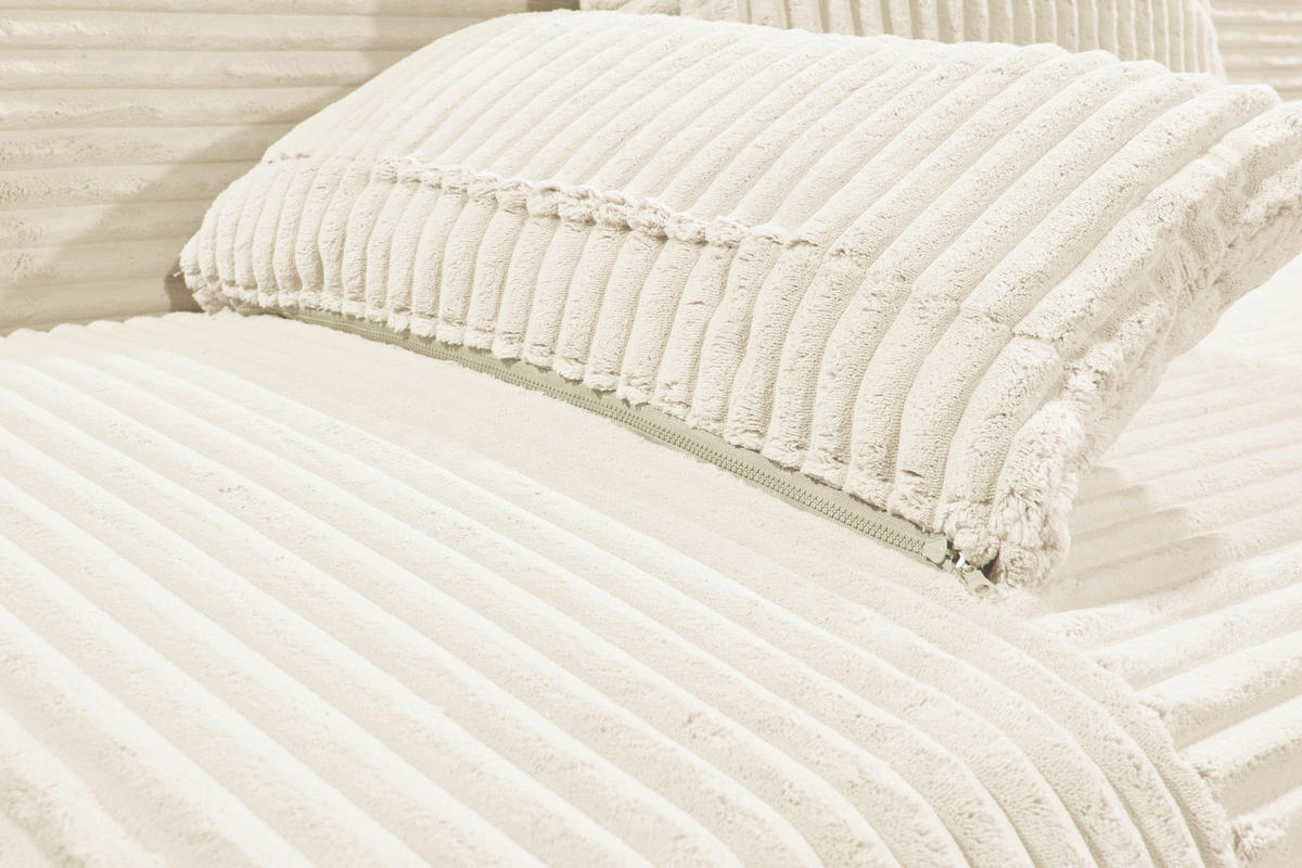 SCHLAFSOFA Cord Weiß  - Schwarz/Weiß, KONVENTIONELL, Kunststoff/Textil (211/96/105cm) - Carryhome