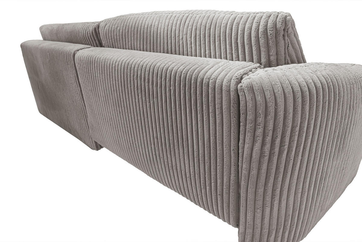 ECKSOFA LUSH Taupe Cord  - Taupe/Silberfarben, Design, Kunststoff/Textil (284/161cm) - Livetastic