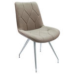 STUHL Webstoff Taupe, Edelstahlfarben  - Taupe/Edelstahlfarben, Design, Textil/Metall (51/89/66cm) - Novel