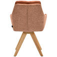 ARMLEHNSTUHL  in Webstoff Kombination Echtleder/Stoff pigmentiert  - Wildeiche/Cognac, Design, Leder/Holz (62/90/65cm) - Waldwelt