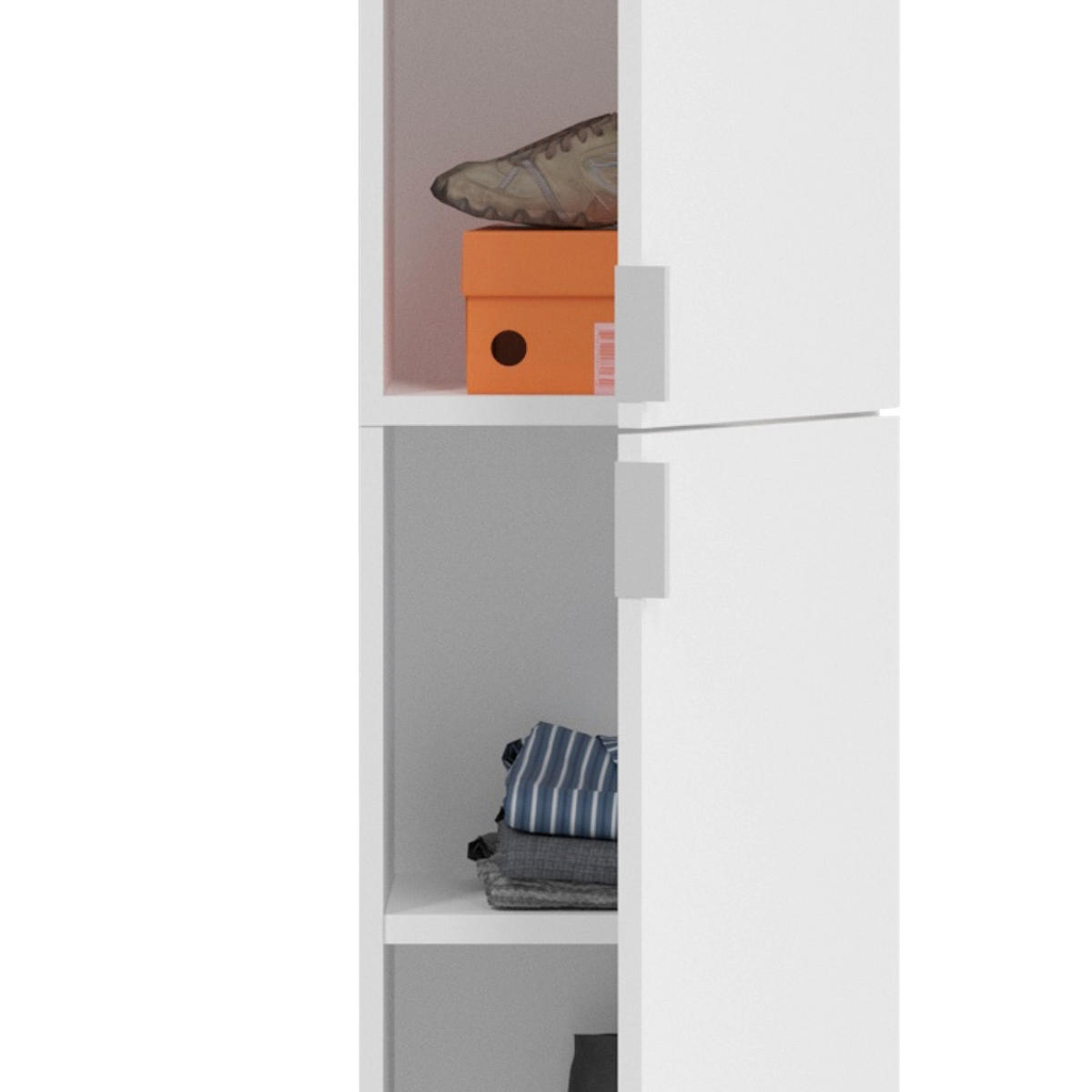 VÍCEÚČELOVÁ SKŘÍŇ, bílá, 32,5/193/37 cm - bílá/černá, Moderní, kov/kompozitní dřevo (32,5/193/37cm) - MID.YOU