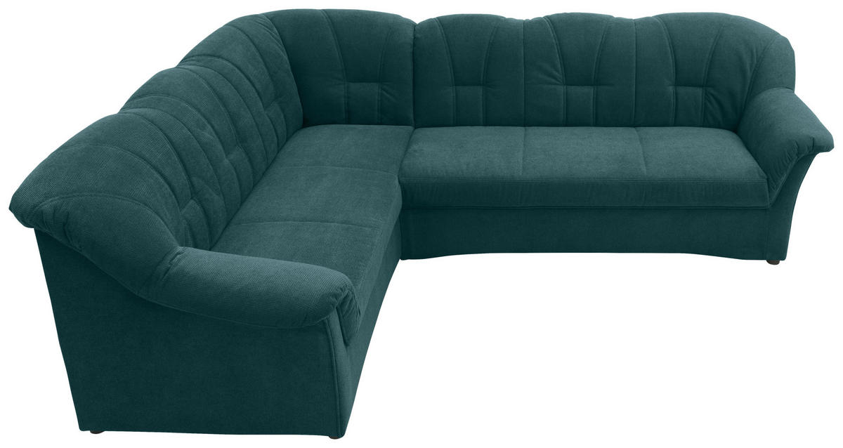 ECKSOFA Petrol Mikrofaser  - Petrol/Schwarz, KONVENTIONELL, Kunststoff/Textil (192/243cm) - MID.YOU
