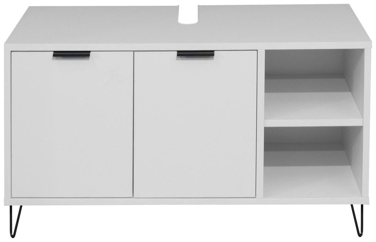 WASCHBECKENUNTERSCHRANK 71/58/45 cm  - Schwarz/Grau, MODERN, Holzwerkstoff/Metall (71/58/45cm) - Livetastic