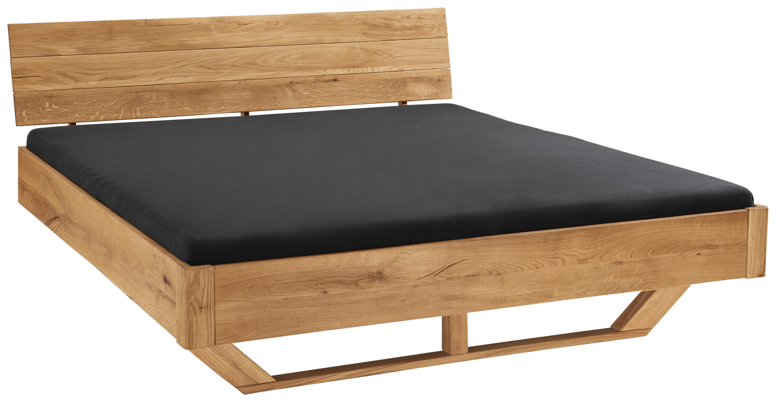 BALKENBETT 140/220 cm  in Wildeiche  - Wildeiche, Natur, Holz (140/220cm) - Linea Natura