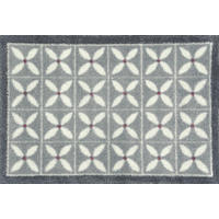 FUßMATTE 40/60 cm Flower Fields Grey  - Hellgrau/Weiß, Design, Kunststoff/Textil (40/60cm) - wash+dry