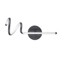 LED-WANDLEUCHTE 5061 TWIST 20/16/48 cm  - Schwarz Hochglanz, Design, Metall (20/16/48cm)