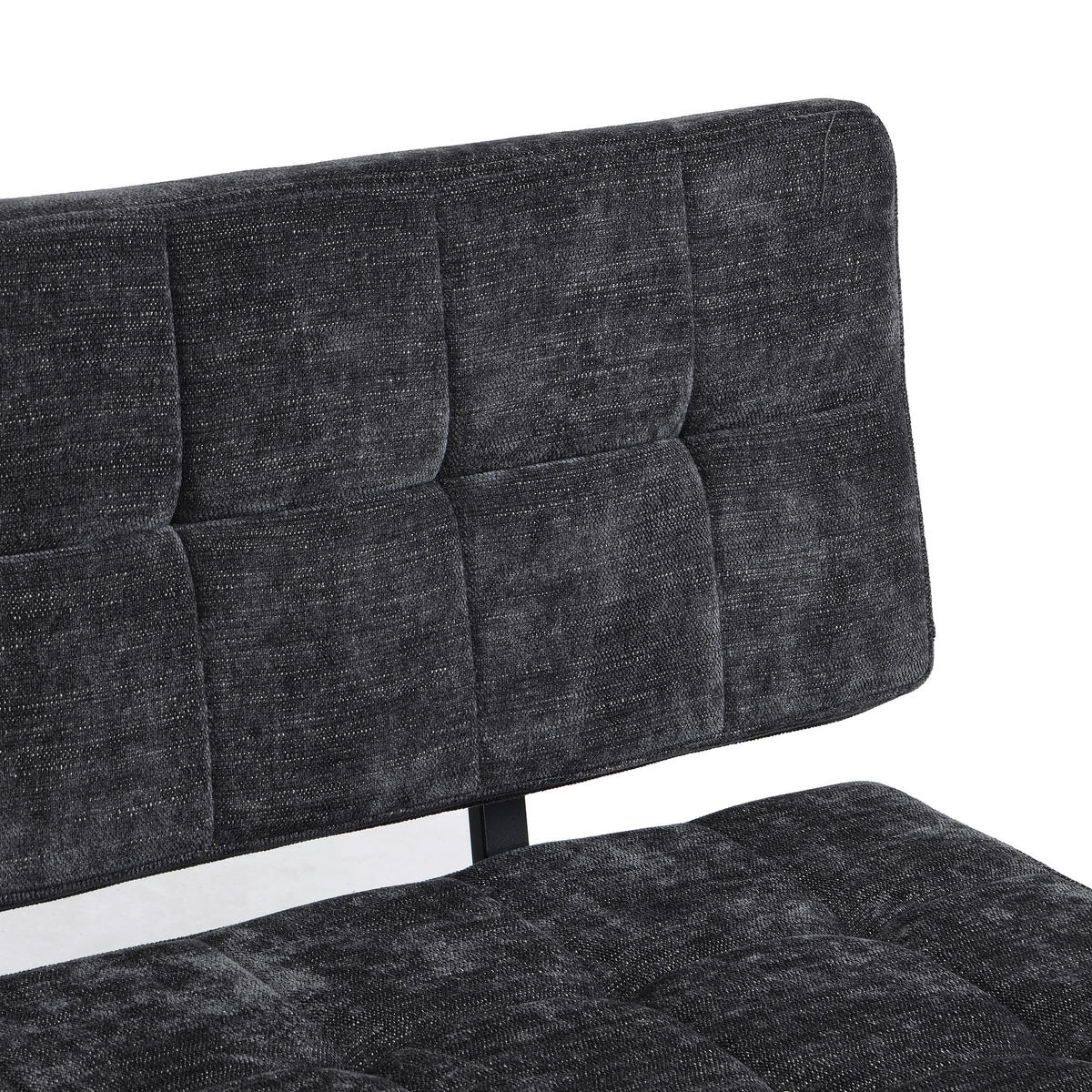 SITZBANK in Metall, Textil Dunkelgrau  - Dunkelgrau/Schwarz, MODERN, Textil/Metall (180/85/56cm) - Livetastic