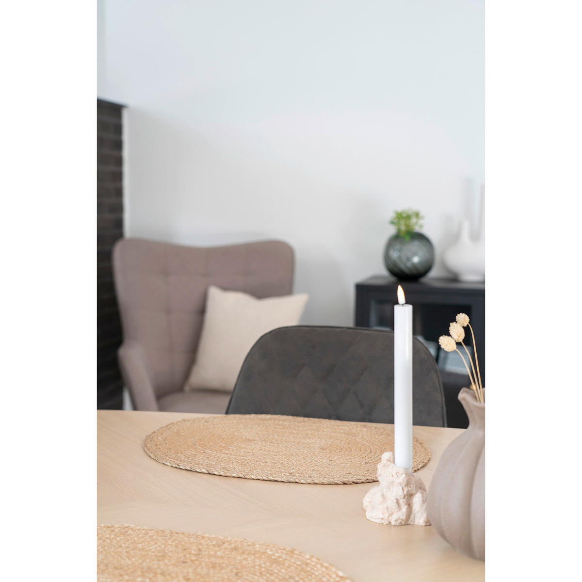 BORDSTABLETT Bombay textil struktur naturfärgad 45/35 cm  - naturfärgad, Basics, textil (45/35cm)