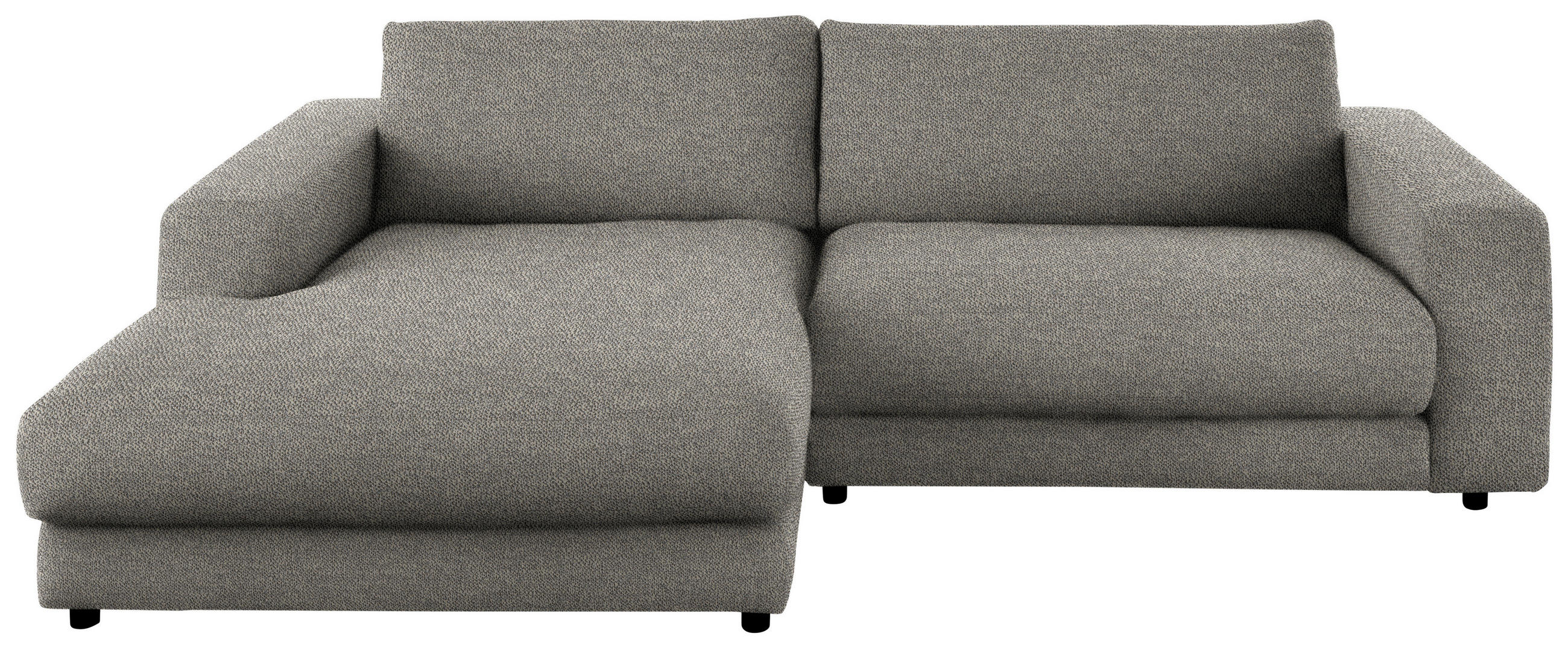 ECKSOFA in Flachgewebe Graubraun  - Graubraun/Schwarz, Design, Kunststoff/Textil (190/270cm) - Lomoco