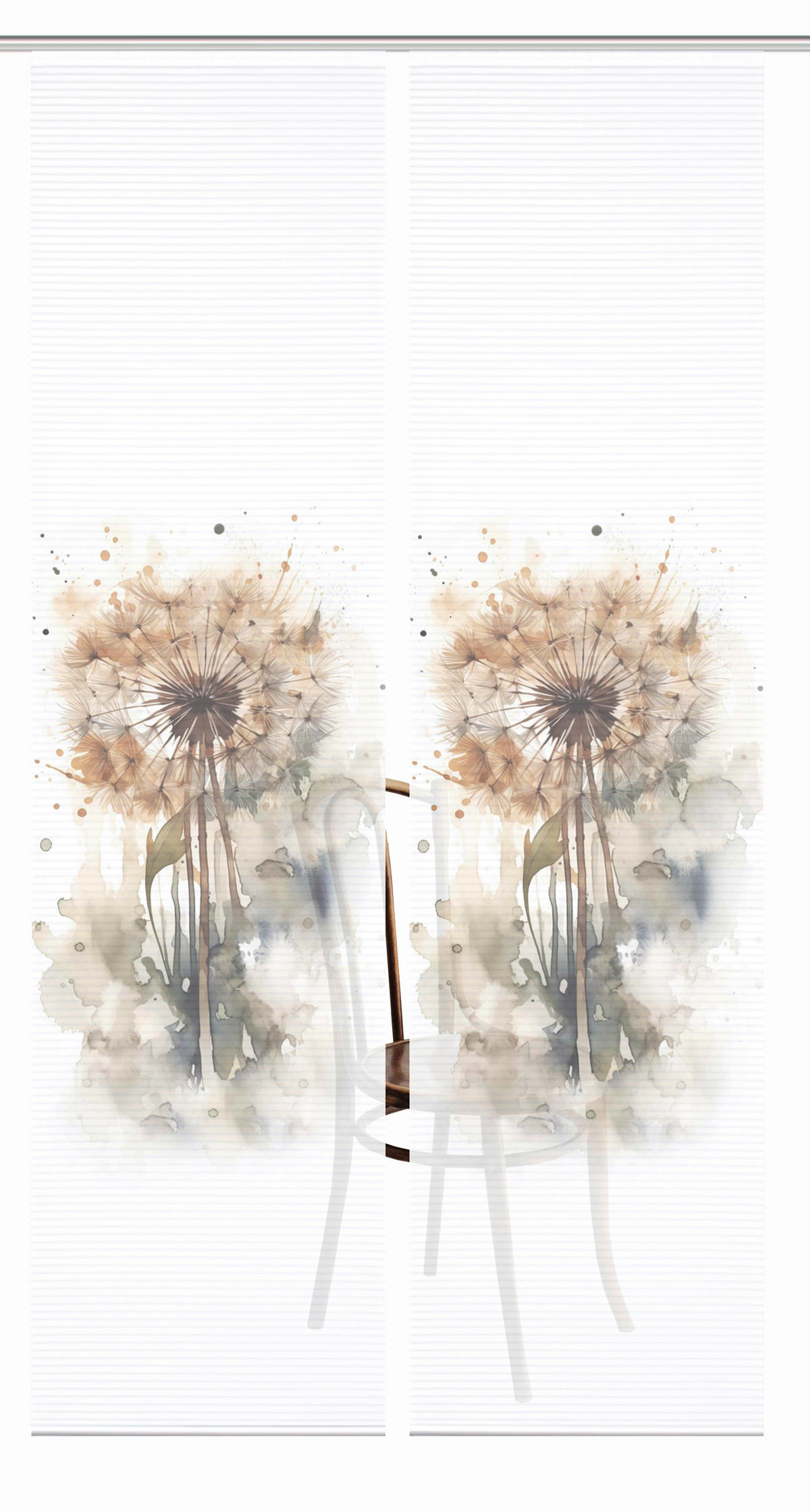 FLÄCHENVORHANG  2 Stück  halbtransparent  60/245 cm   - Hellgrau/Naturfarben, Natur, Textil (60/245cm)