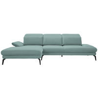 ECKSOFA in Webstoff Türkis  180/289 cm  - Türkis/Schwarz, Design, Textil/Metall (180/289cm) - Stylife