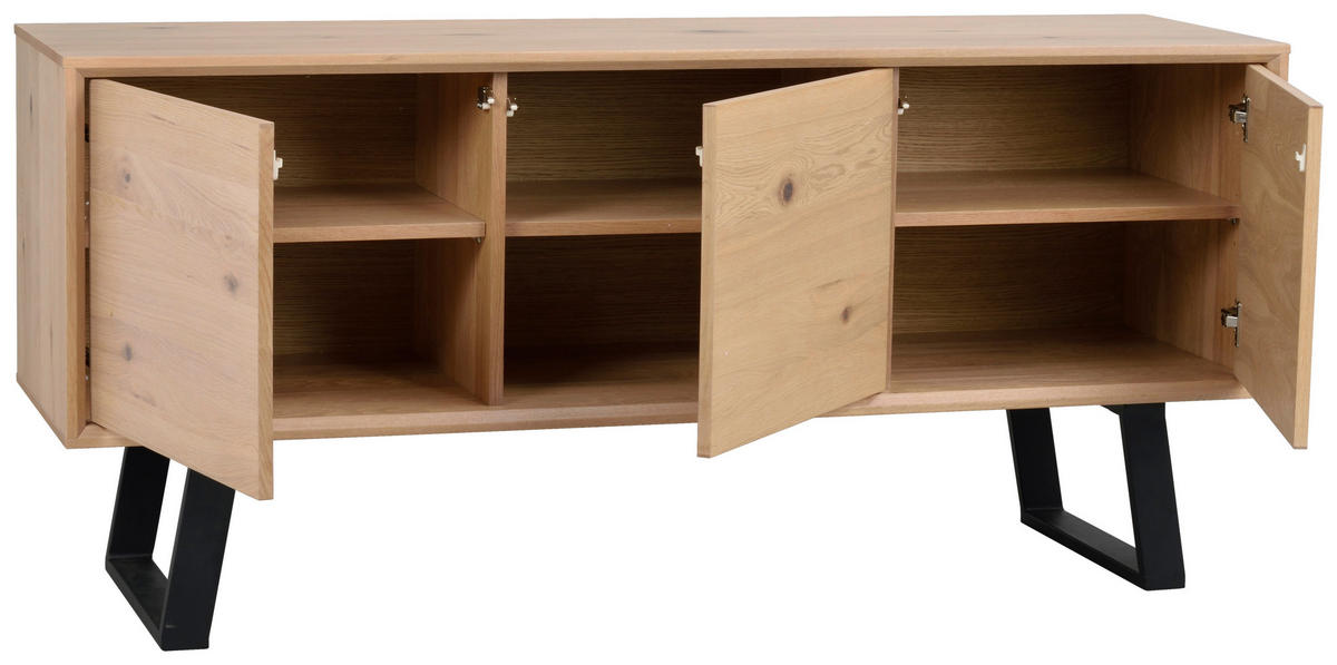 SIDEBOARD 160/73/45 cm  - vit/svart, Design, metall/trä (160/73/45cm) - Rowico