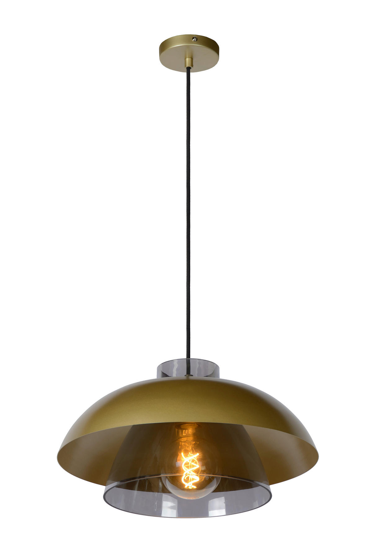 HÄNGELEUCHTE AVONMORE 40/40/148 cm  - Messingfarben, Basics, Glas (40/40/148cm) - Lucide