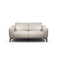 2-SITZER-SOFA in Chenille Naturfarben  - Schwarz/Naturfarben, Design, Textil/Metall (180/86/86-94cm) - SENSOO