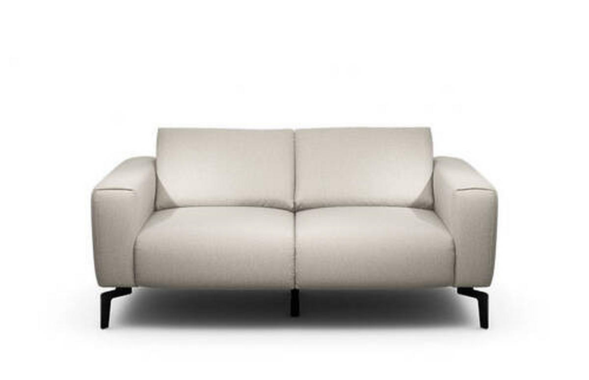 2-SITZER-SOFA in Chenille Naturfarben  - Schwarz/Naturfarben, Design, Textil/Metall (180/86/86-94cm) - SENSOO