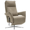 RELAXSESSEL in Leder Hellbraun  - Hellbraun/Edelstahlfarben, Design, Leder/Metall (79-83/116/87-176cm) - Valdera