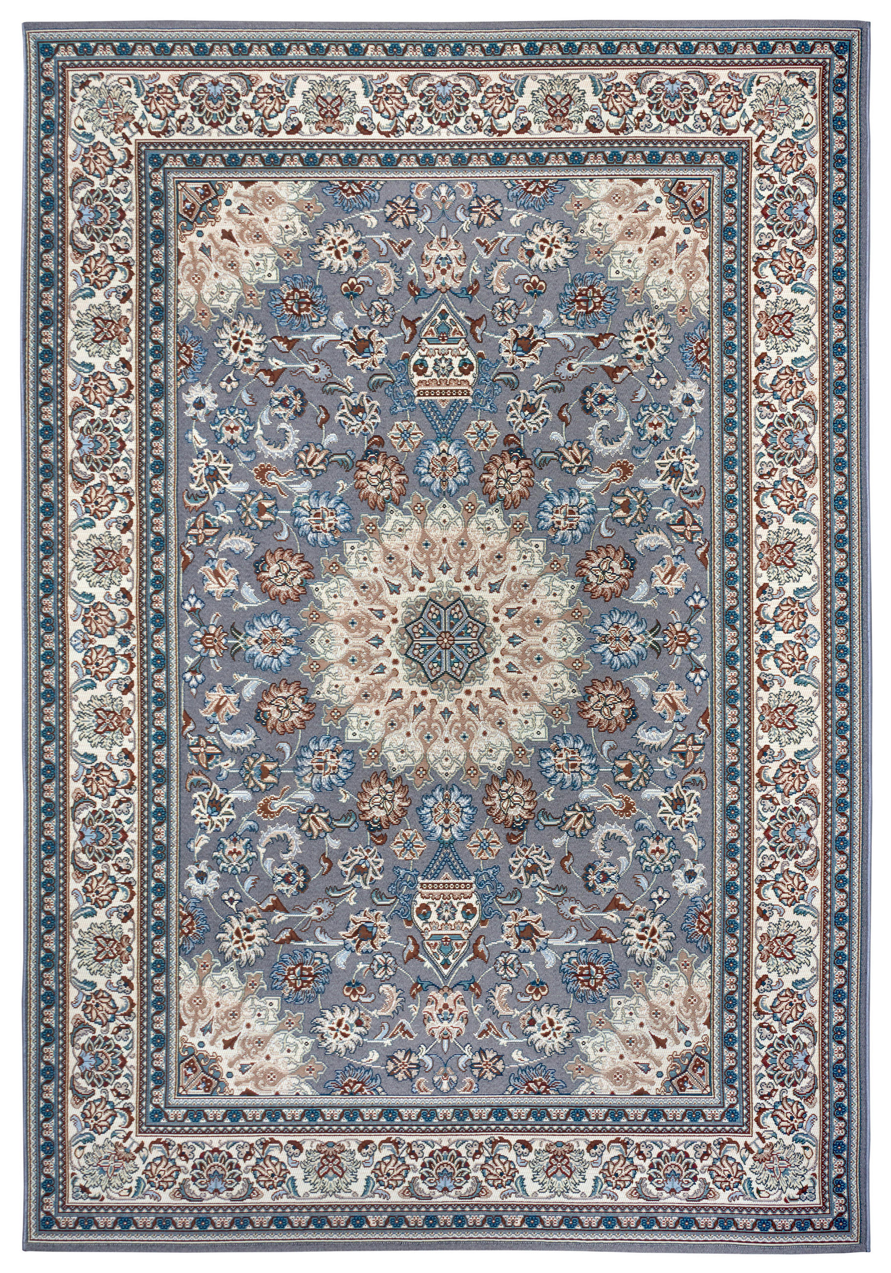 OUTDOORTEPPICH für Terrasse und Balkon 160/235 cm Flair Creme, Blaugrau  - Blaugrau/Creme, Design, Kunststoff (160/235cm) - Hanse Home