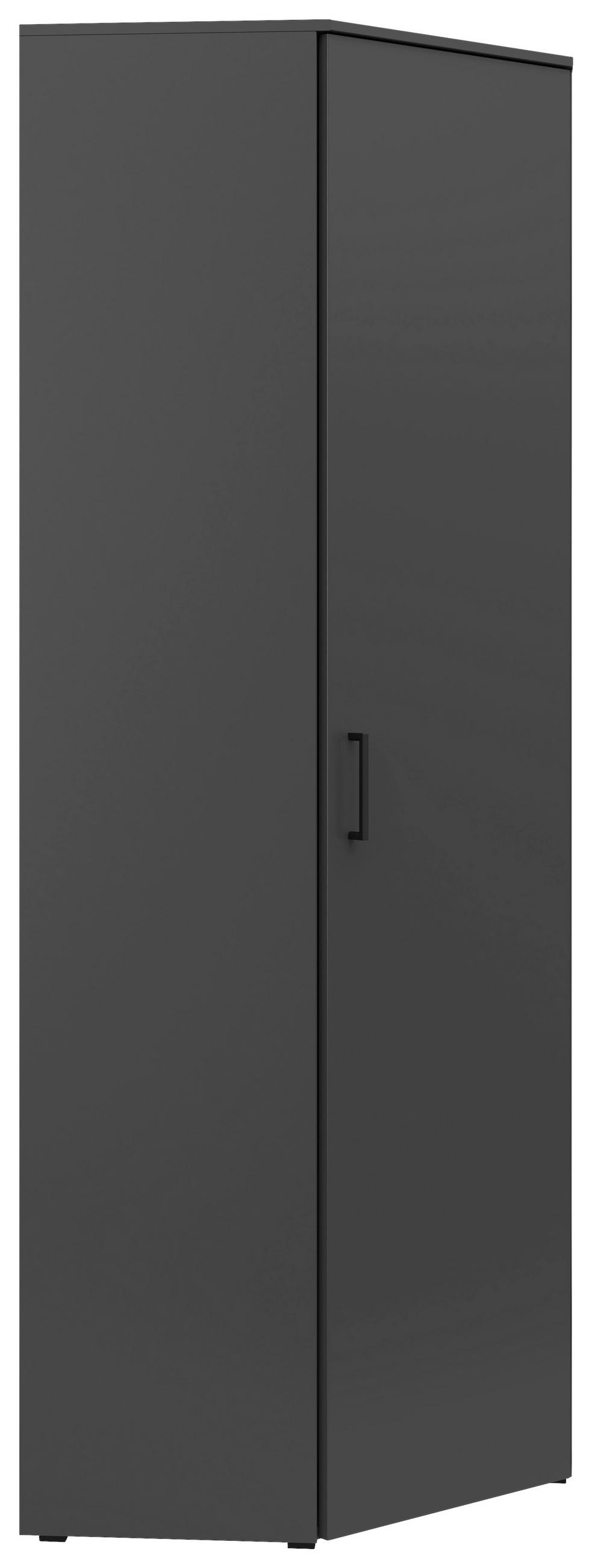 KOTNA OMARA, barve grafita  - črna/barve grafita, Moderno, umetna masa/leseni material (101/195/79cm) - Carryhome