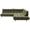 ECKSOFA Feincord Schilfgrün  - Schilfgrün/Schwarz, Design, Holz/Textil (288/215cm) - Pure Home Lifestyle