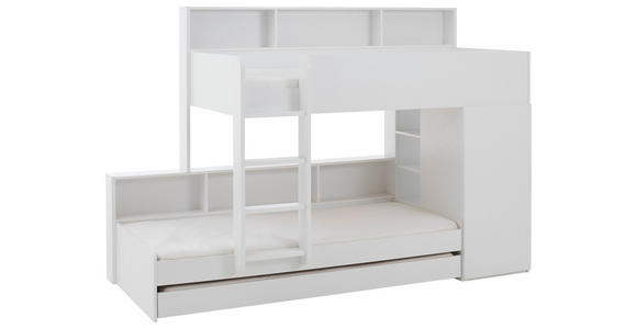 ETAGENBETT 90/200 cm  - Braun/Weiß, Design, Holzwerkstoff (90/200cm) - Xora