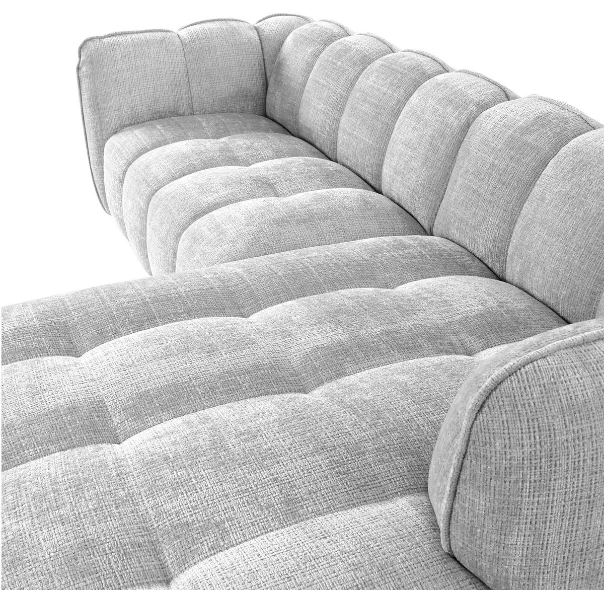 ECKSOFA Hellgrau Chenille  - Hellgrau/Schwarz, KONVENTIONELL, Kunststoff/Textil (272/172cm) - Carryhome