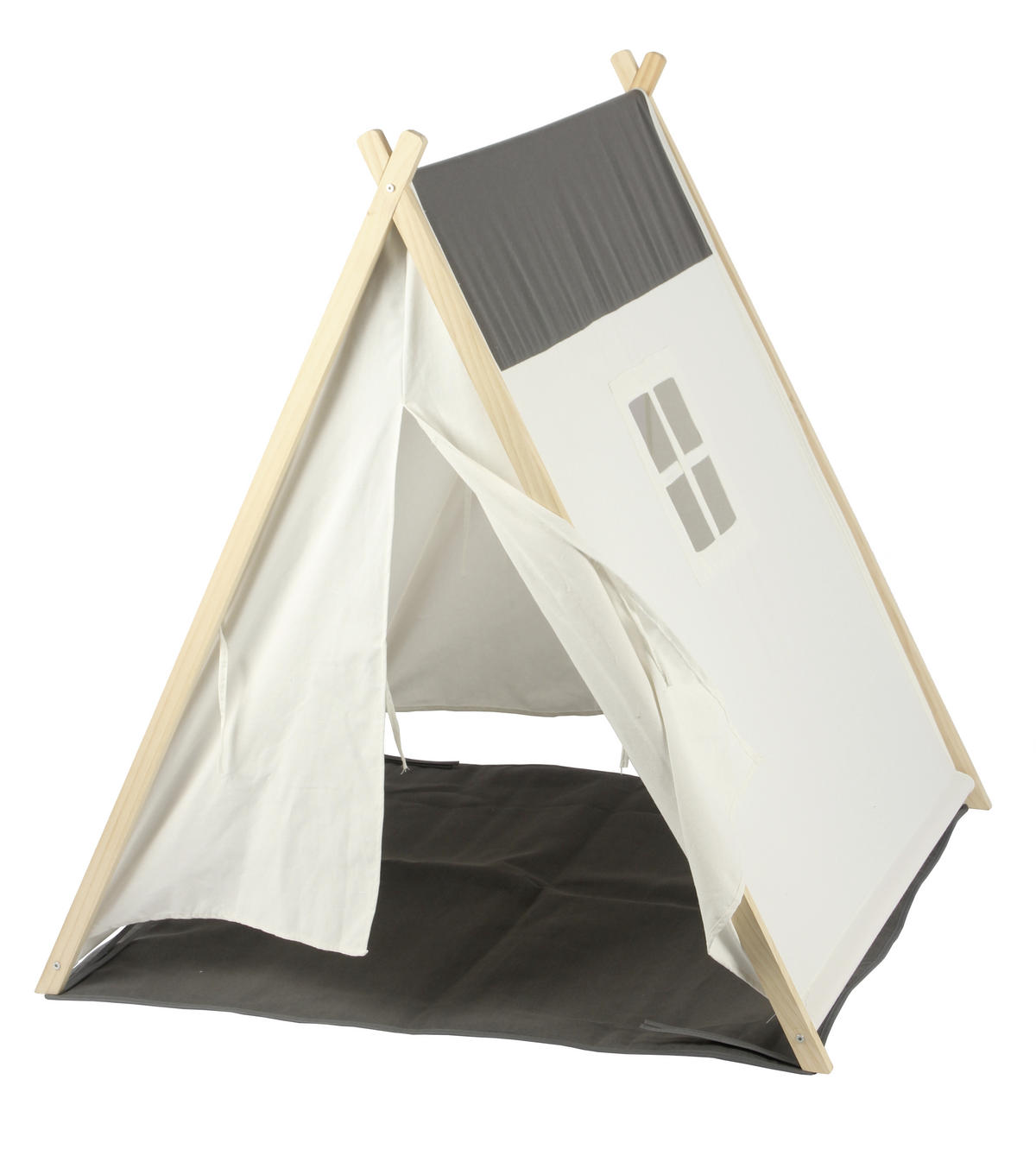 SPIELZELT - Dunkelgrau/Creme, Basics, Holz/Textil (100/100/110cm) - My Baby Lou