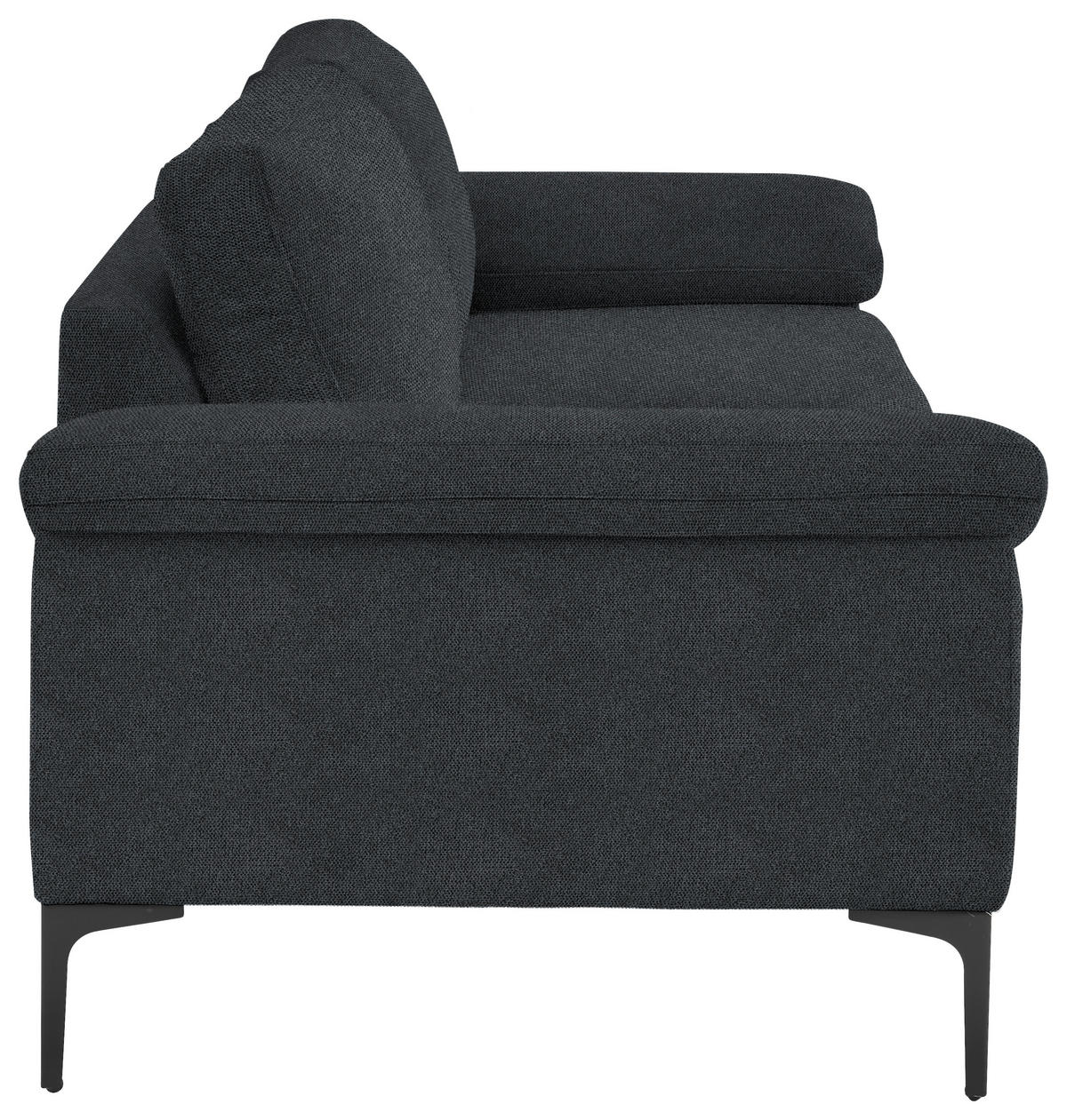 3-SITZER-SOFA in Flachgewebe Anthrazit  - Anthrazit/Schwarz, Design, Textil/Metall (226/89/97cm) - Pure Home Lifestyle