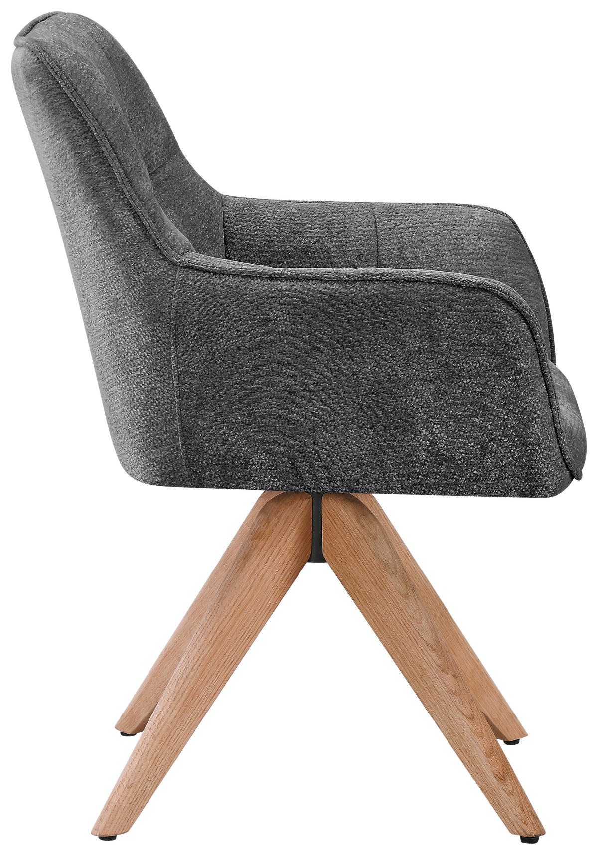 ARMLEHNSTUHL in Holz, Textil Eichefarben, Dunkelgrau  - Dunkelgrau/Eichefarben, Basics, Holz/Textil (64/85/62cm) - Livetastic