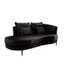 OTTOMANE in Velours Anthrazit  - Anthrazit/Schwarz, MODERN, Textil/Metall (211/85/102cm) - Livetastic
