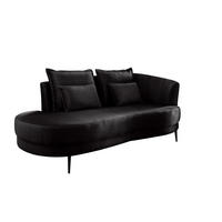 OTTOMANE in Velours Anthrazit  - Anthrazit/Schwarz, Modern, Textil/Metall (211/85/102cm) - Livetastic