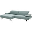 ECKSOFA Petrol Flachgewebe  - Anthrazit/Petrol, Design, Textil (164/280cm) - Ambiente