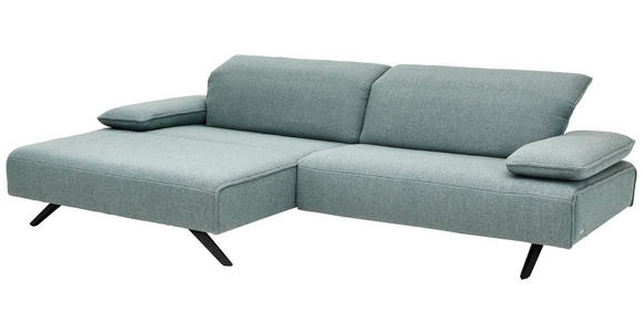 ECKSOFA Petrol Flachgewebe  - Anthrazit/Petrol, Design, Textil (164/280cm) - Ambiente