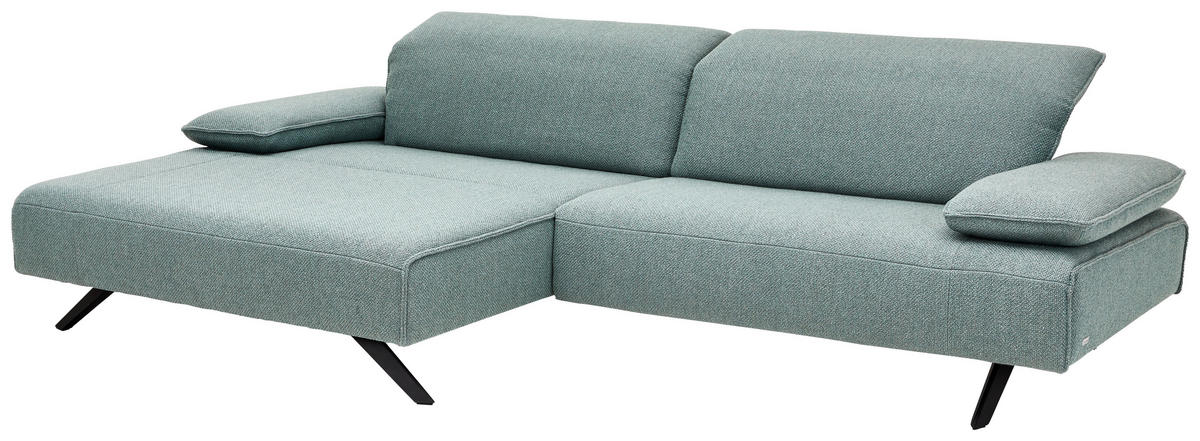 ECKSOFA in Flachgewebe Petrol  - Anthrazit/Petrol, Design, Textil (164/280cm) - Johann Jakob