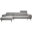 ECKSOFA  in Chenille Grau  167/311 cm  - Schwarz/Grau, Design, Textil/Metall (167/311cm) - Xora