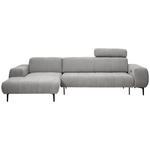 ECKSOFA in Chenille Grau  167/311 cm  - Schwarz/Grau, Design, Textil/Metall (167/311cm) - Xora