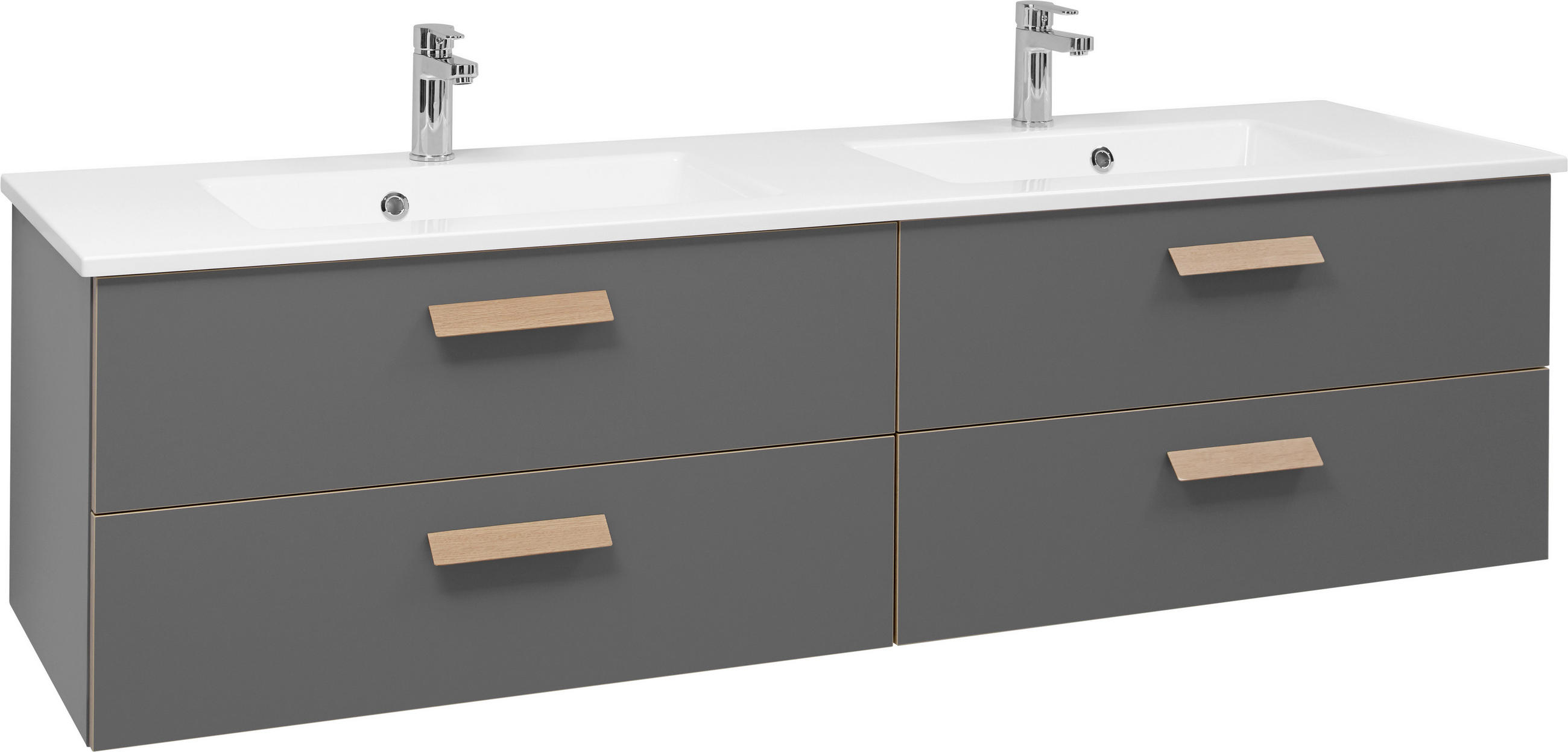 WASCHTISCHKOMBI 185 cm  - Hellbraun/Weiß, KONVENTIONELL, Naturmaterialien/Holz (185cm) - Dieter Knoll