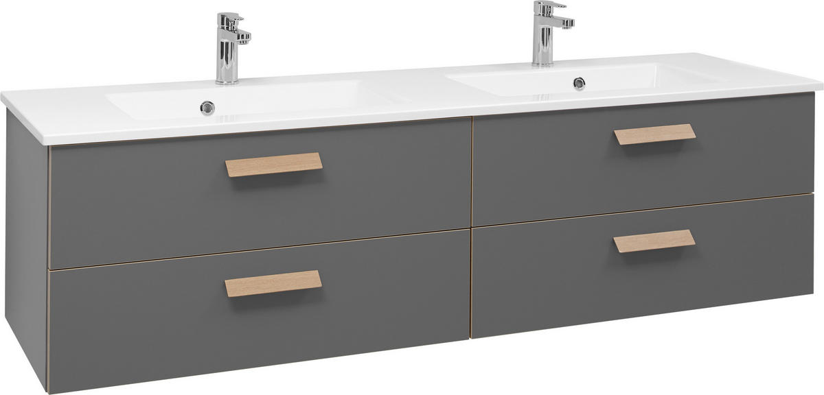 WASCHTISCHKOMBI 185 cm  - Hellbraun/Weiß, KONVENTIONELL, Naturmaterialien/Holz (185cm) - Dieter Knoll