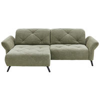 ECKSOFA Grün Webstoff  - Schwarz/Grün, Design, Textil/Metall (173/262cm) - Moderano