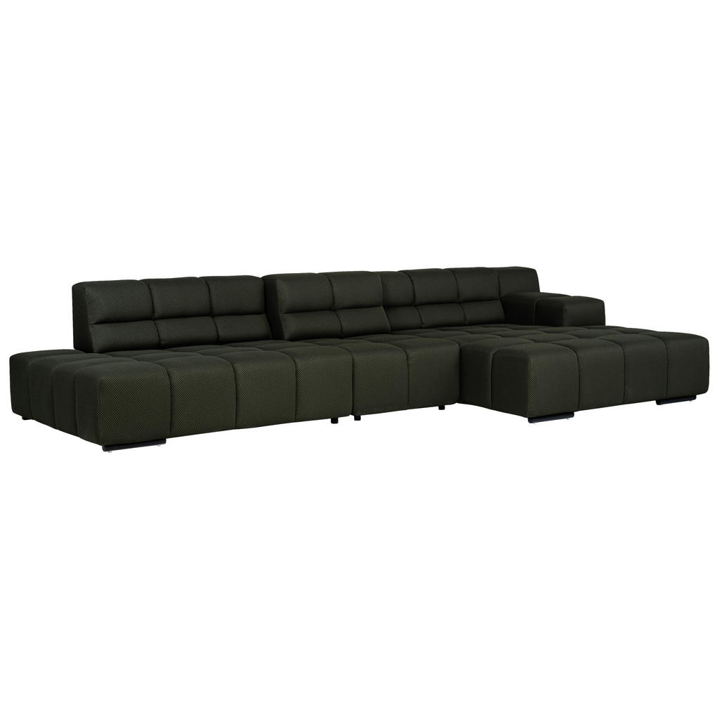 Thumbnail - Designwerk Ecksofa, Olivgrün, Textil, 4-Sitzer, Ottomane rechts, L-Form, 356x169 cm, Made in EU, Wohnzimmer, Sofas & Cou...