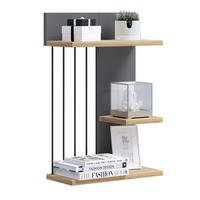 Poliță De Perete 40/60/19 cm, antracit, culoare lemn stejar  - culoare lemn stejar/antracit, Design, material pe bază de lemn (40/60/19cm) - Livetastic