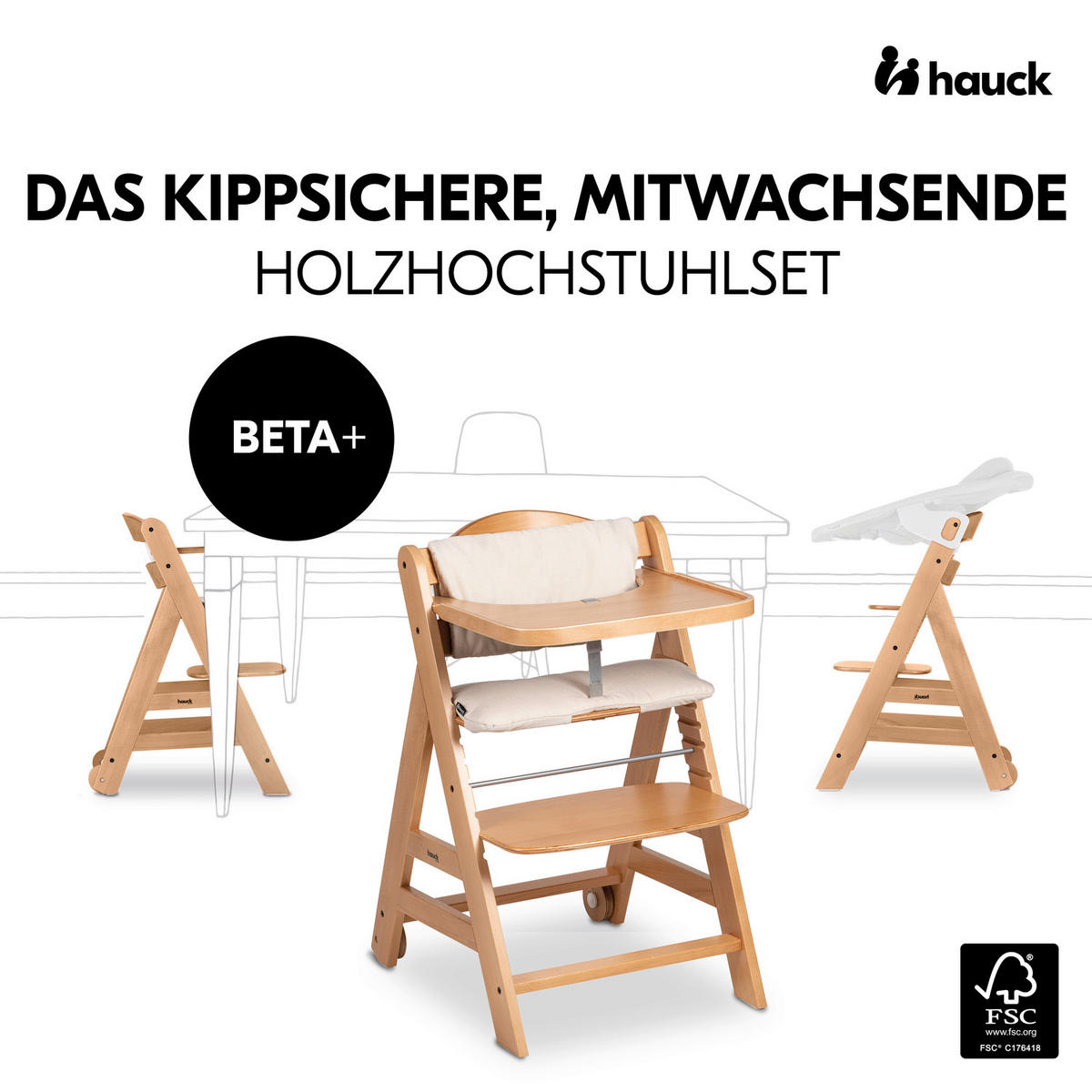 HOCHSTUHL BETA+ Buchefarben Natural  - Buchefarben, Basics, Holz (48/79/58cm) - Hauck
