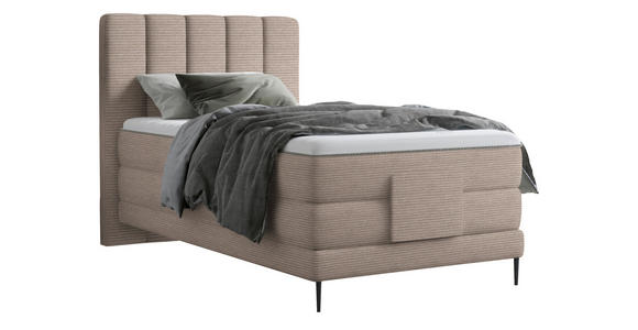 BOXSPRINGBETT 100/200 cm  in Hellbraun  - Hellbraun/Schwarz, Natur, Textil/Metall (100/200cm) - Esposa