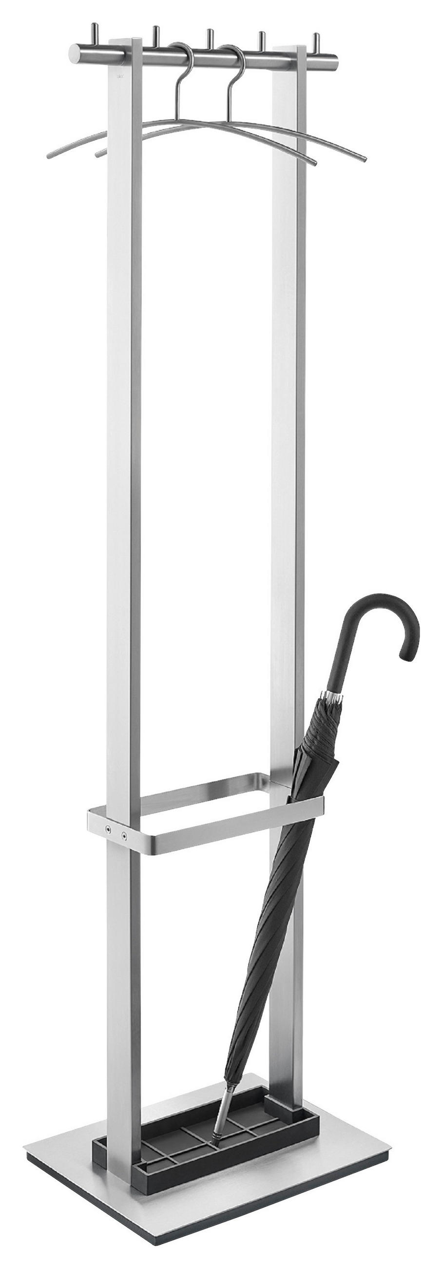 GARDEROBENSTÄNDER in Schwarz, Edelstahlfarben 49/170/34 cm   - Edelstahlfarben/Schwarz, MODERN, Metall (49/170/34cm) - Zack