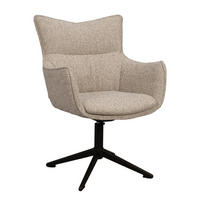STOL MED ARMSTÖD  gungfunktion utan hårdhetsjustering, 360° vridbar sits   - beige/svart, Klassisk, metall/textil (62/90/67cm) - Rowico