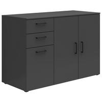 KOMODA, barvy grafitu, 120/83/52 cm - černá/barvy grafitu, Moderní, kompozitní dřevo/plast (120/83/52cm) - Carryhome
