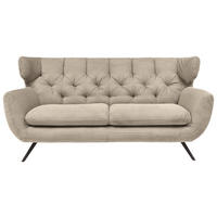 CHESTERFIELD-SOFA Cord Taupe  - Taupe/Schwarz, MODERN, Textil/Metall (160/94/95cm) - Pure Home Lifestyle